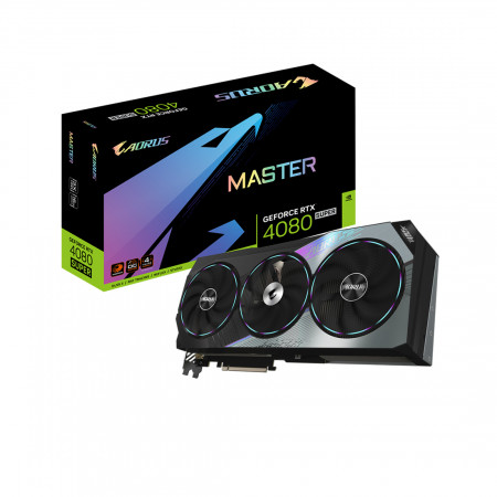 Видеокарта Gigabyte RTX4080 SUPER AORUS MASTER (GV-N408SAORUS M-16GD) черный