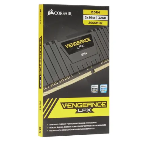 Оперативная память Corsair Vengeance LPX (CMK32GX4M2A2666C16) 32 ГБ черный