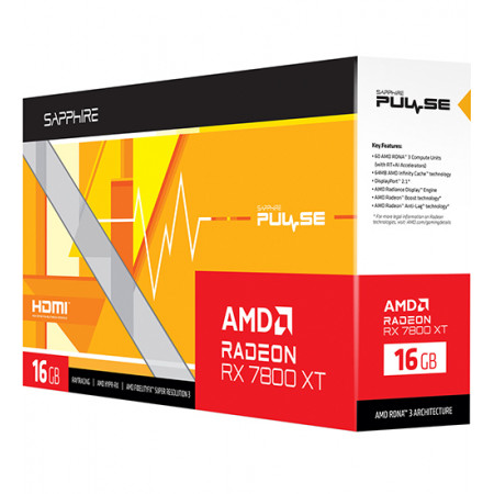 Видеокарта Sapphire AMD Radeon RX 7800 XT PULSE (11330-02-20G) черный