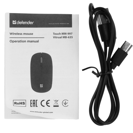 Мышь беспроводная Defender Touch MM-997 (52997) черная