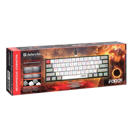 Клавиатура проводная/беспроводная Defender Forge GK-345 (45345) серо-черный