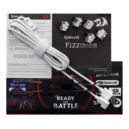 Клавиатура проводная Redragon Fizz (70675) серо-белая