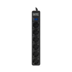 Сетевой фильтр SVC ZC6S-30M черный 3 м