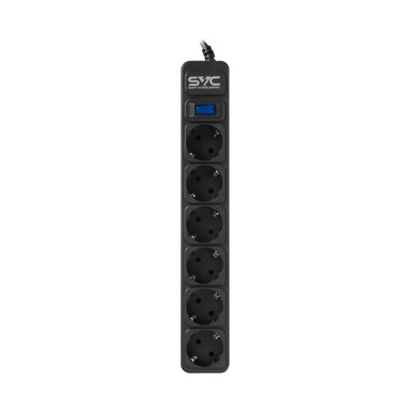 Сетевой фильтр SVC ZC6S-30M черный 3 м