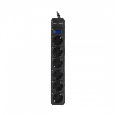 Сетевой фильтр SVC ZC6S-30M-USB черный 3 м