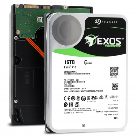 16 ТБ Жесткий диск Seagate Exos X18 (ST16000NM004J) серый