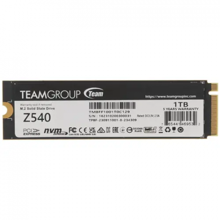 1 ТБ SSD диск Team Group T-FORCE CARDEA Z540 (TM8FF1001T0C129) черный