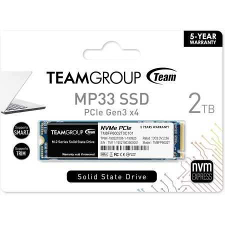 2 ТБ SSD диск Team Group MP33 (TM8FP6002T0C101) черный