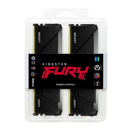 Оперативная память Kingston FURY Beast Black RGB (KF426C16BB2AK2/16) 16 ГБ черный
