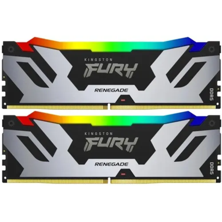 Оперативная память Kingston FURY Renegade Silver RGB (KF572C38RSAK2-48) 48 ГБ черно-серебристый