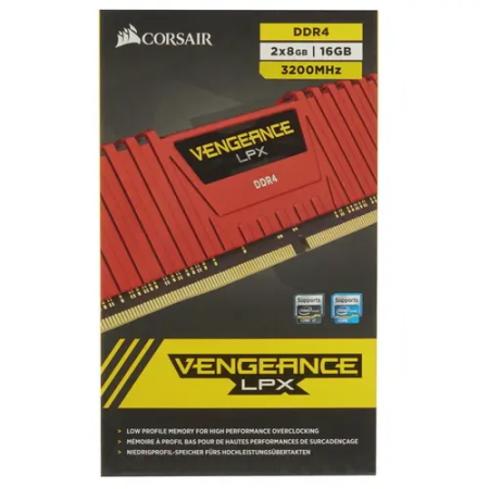 Оперативная память Corsair Vengeance LPX (CMK16GX4M2B3200C16R) 16 ГБ красный