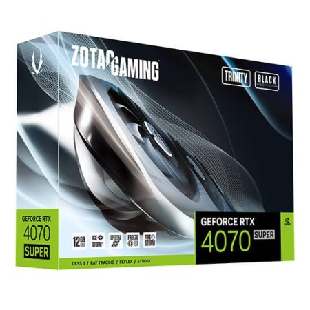 Видеокарта ZOTAC GAMING RTX 4070 SUPER TRINITY BLACK EDITION (ZT-D40720D-10P) 12 Гб черный