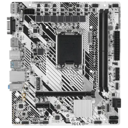 Материнская плата ASRock H610M-HDV/M.2+ белый