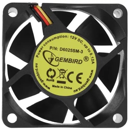 Вентилятор GEMBIRD (D6025SM-3) черный
