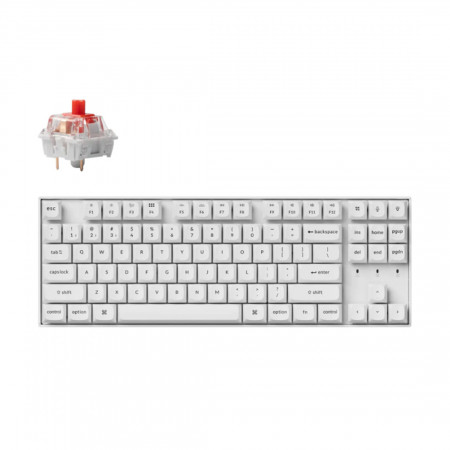 Клавиатура проводная+беспроводная Keychron K8 Pro Red Switch (K8P-P1) белый