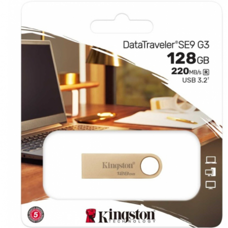 128 ГБ USB Флеш-накопитель Kingston Data Traveler SE 9 G3 (DTSE9G3/128GB) серебристый