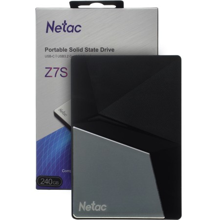 240 ГБ Внешний SSD диск Netac Z7S (NT01Z7S-240G-32BK) черный