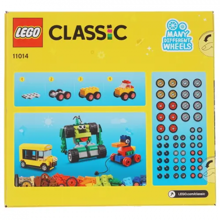 Конструктор Lego Classic "Кубики и колёса" 11014 жёлтый