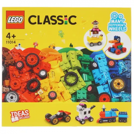 Конструктор Lego Classic "Кубики и колёса" 11014 жёлтый