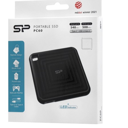 960 ГБ Внешний SSD диск Silicon Power PC60 (SP960GBPSDPC60CK) черный