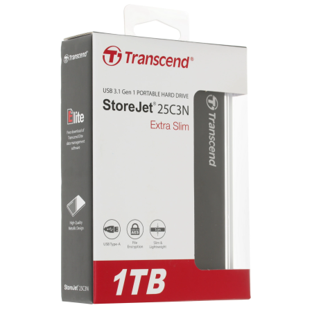 1 ТБ Внешний жесткий диск Transcend StoreJet 25C3 (TS1TSJ25C3N) серый
