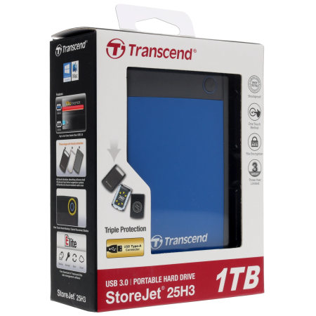 1 ТБ Внешний жесткий диск Transcend StoreJet 25H3 (TS1TSJ25H3B) синий