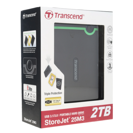 2 ТБ Внешний жесткий диск Transcend StoreJet 25M3 (TS2TSJ25M3S) серый