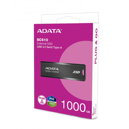 1 ТБ Внешний SSD диск ADATA SC610 (SC610-1000G-CBK/RD) черный