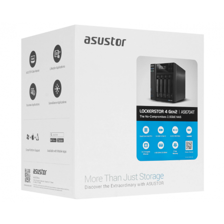 Сетевое хранилище (NAS) ASUSTOR LOCKERSTOR 4 Gen2 (AS6704T) черный