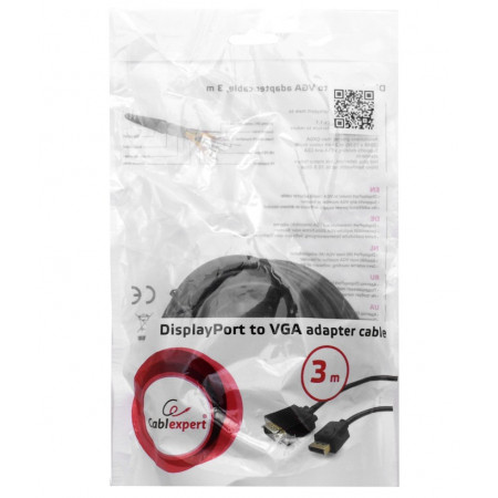 Кабель DisplayPort - VGA Cablexpert CCP-DPM-VGAM-10 3 м черный