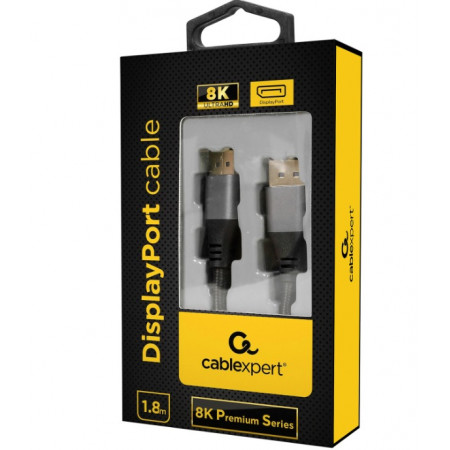 Кабель DisplayPort - DisplayPort Cablexpert CC-DP8K-6 1.8 м черный/серый