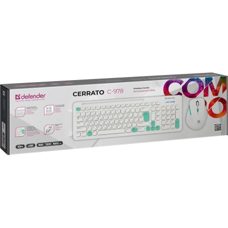 Клавиатура + мышь беспроводная Defender Cerrato C-978 (45978) белый