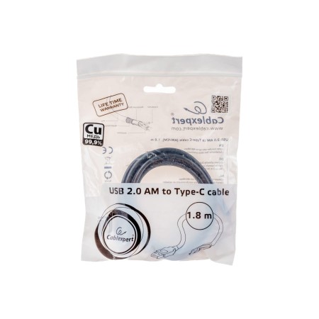 Кабель USB Type-C - USB 2.0 Type-A Cablexpert CCP-USB2-AMCM-6 1.8 м черный