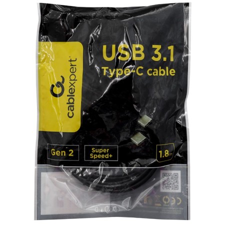 Кабель USB 3.1 Gen 2 Type-C - USB Type-C Cablexpert CCP-USB3.1-CMCM2-1.8M 1.8 м черный