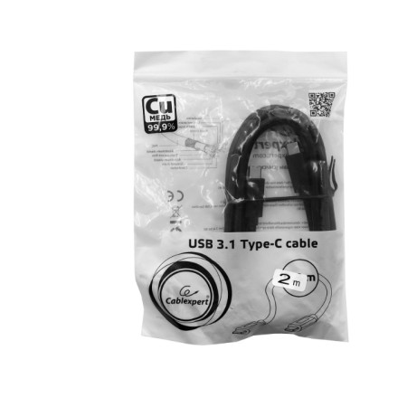 Кабель USB 3.1 Type-C - USB 3.1 Type-C Cablexpert CCP-USB3.1-CMCM-2M 2 м черный