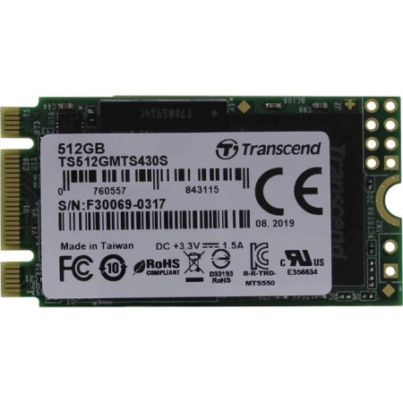512 ГБ SSD диск Transcend MTS430S (TS512GMTS430S) зеленый