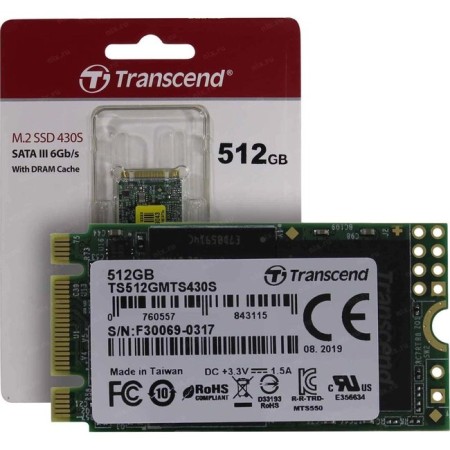 512 ГБ SSD диск Transcend MTS430S (TS512GMTS430S) зеленый