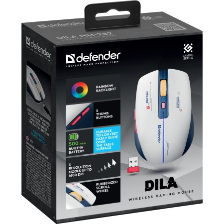 Мышь беспроводная Defender Dila MM-282 (52282) бело-синий