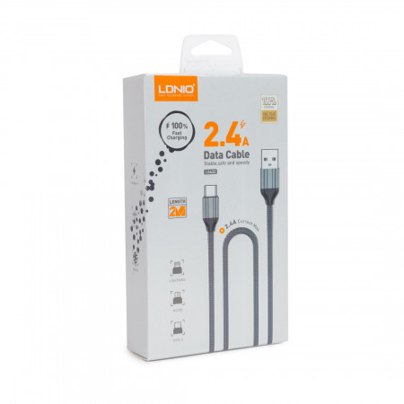 Кабель Lightning 8-pin - USB 2.0 Type-A LDNIO LS432 (LS432 Lightning) 2 м серый