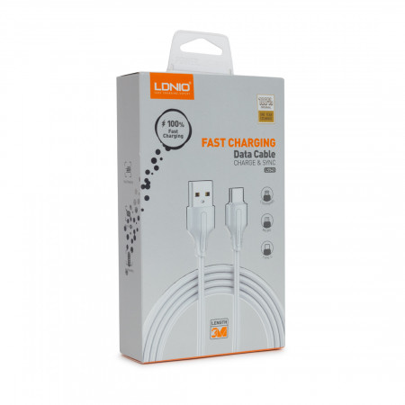 Кабель Lightning 8-pin - USB 2.0 Type-A LDNIO LS543 (LS543 Lightning) 3 м белый