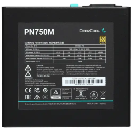 Блок питания DEEPCOOL PN750M (R-PN750M-FC0B-EU) чёрный