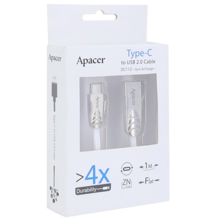 Кабель USB Type-C - USB 2.0 Type-A Apacer DC112 (APDC112W-1) 1 м белый