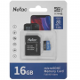 16 ГБ Карта памяти Netac P500 Standard microSDHC (NT02P500STN-016G-R) чёрный + адаптер