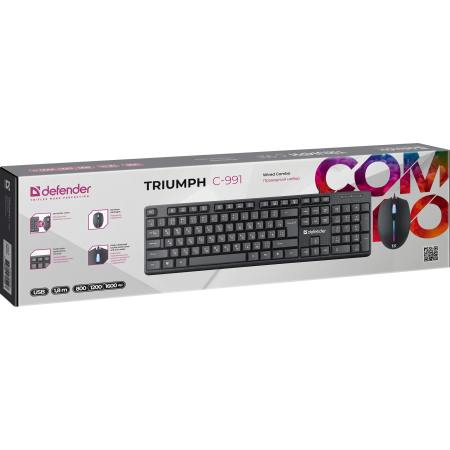 Клавиатура + мышь проводная Defender Triumph C-991 (45991) чёрный