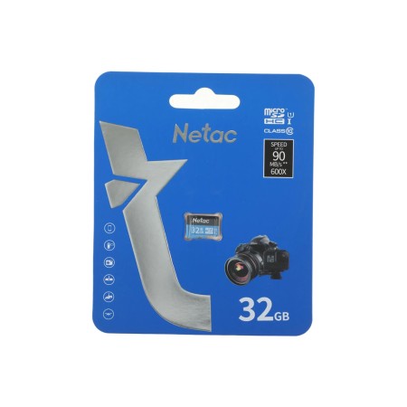 32 ГБ Карта памяти Netac microSDHC (NT02P500STN-032G-S) чёрный