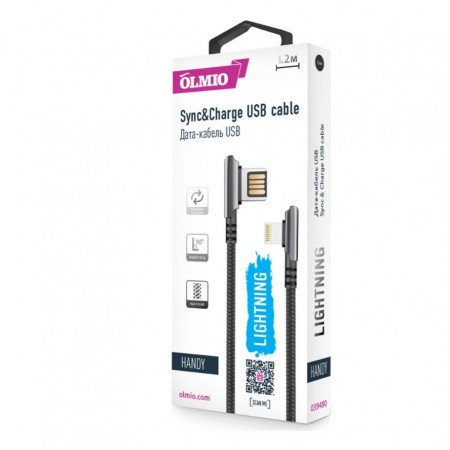 Кабель Lightning 8-pin - USB 2.0 Type-A Olmio Handy (39480) 1.2 м черный