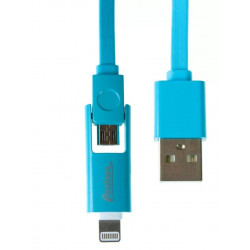 Кабель Lightning 8-pin+micro USB - USB 2.0 Type-A Olmio 38865 1 м голубой