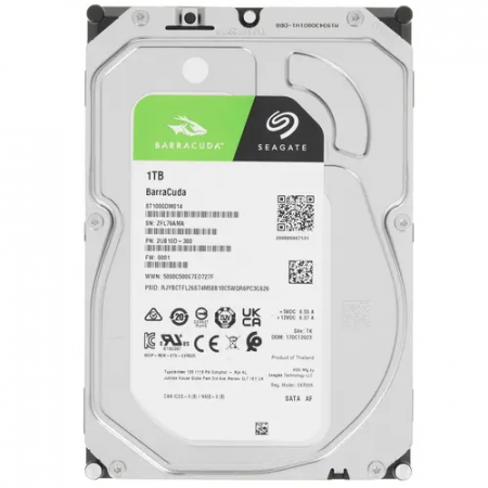 1 ТБ Жесткий диск Seagate BarraCuda (ST1000DM014) серый