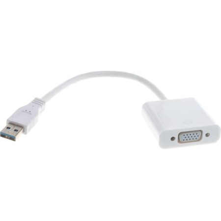 Переходник USB Type A - VGA Cablexpert AB-U3M-VGAF-01-W белый