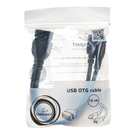 Переходник USB 2.0 Type-A - micro USB-B+micro USB-B Cablexpert A-OTG-AFBM-04 0.15 м черный